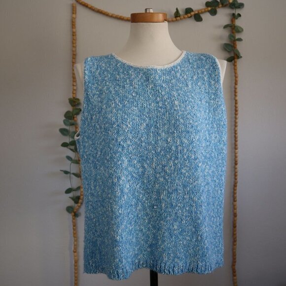 Chelsea Studio Blue and White Layering Sweater Vest Size XL - Picture 2 of 6